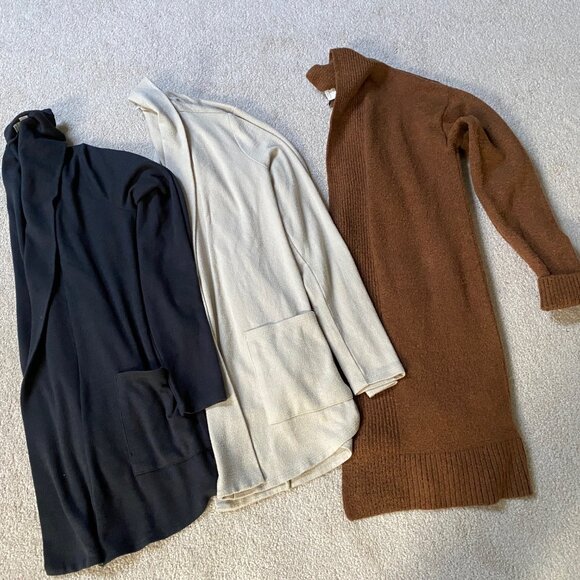 3 Loft Cardigans Gray, Brown , Beige Size xs - Picture 2 of 5